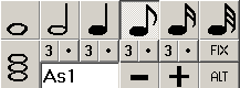 Die Notenwertpalette im Notenschreibprogramm OCTAVA